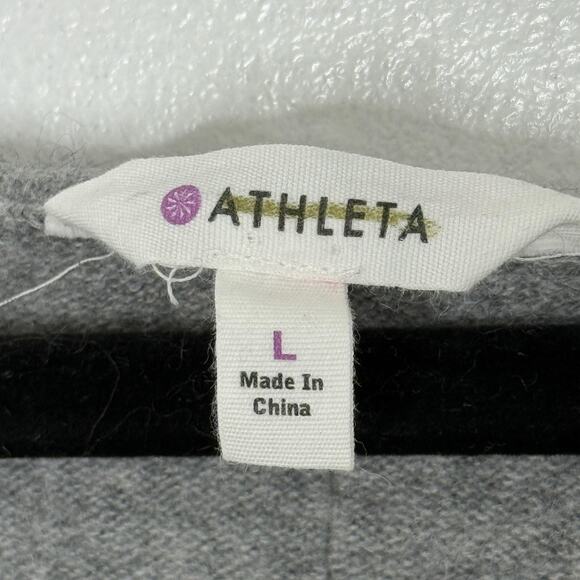 Athleta Sweater Dress Womens Large Gray Cashmere Blend V Neck Long Sleeve - Picture 3 of 7